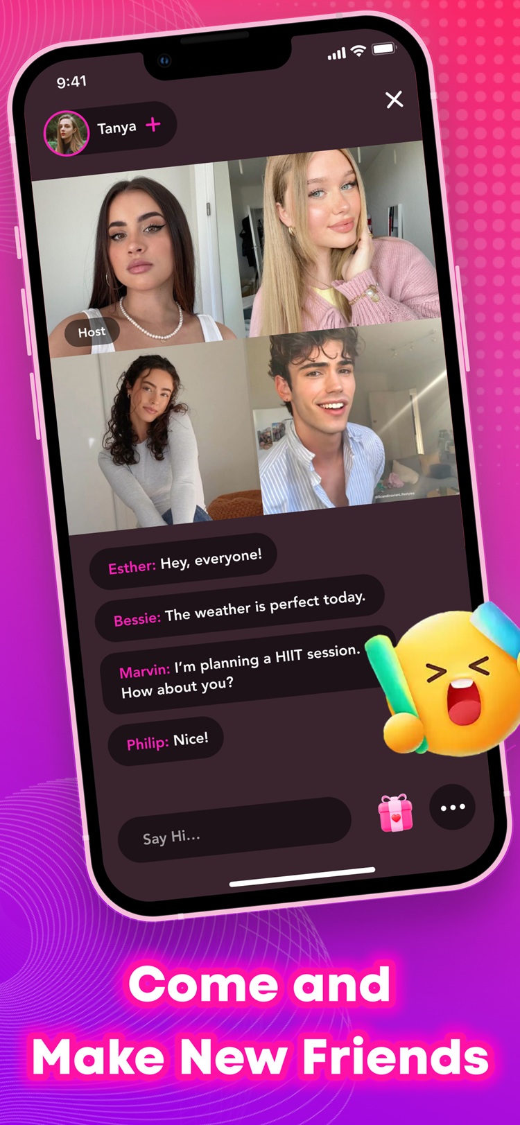 Singo app screen showing video call